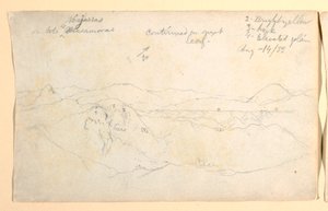 Zeichnung, Berglandschaft, Kolumbien, 14. August 1853 von Frederic Edwin Church