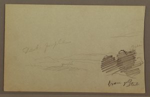 Zeichnung, Gebirgskette, Wolke, möglicherweise 1860er Jahre