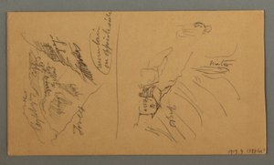 Zeichnung, Berge aus dem Wallis, Penninische Alpen, August 1868