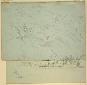 Zeichnung, Mt. Katahdin, Maine, 1870–78 von Frederic Edwin Church