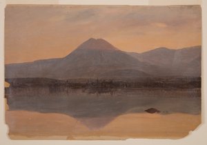 Zeichnung, Berg Katahdin vom Lake Katahdin, 1860–70 von Frederic Edwin Church