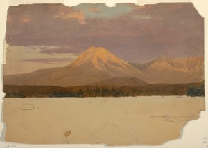 Zeichnung, Mt. Katahdin vom Lake Katahdin, 1878 von Frederic Edwin Church