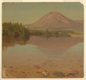 Zeichnung, Mt. Katahdin vom Lake Katahdin, möglicherweise 1870 von Frederic Edwin Church