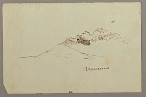 Zeichnung, Mt. Vesuv mit Rauch, möglicherweise 1868–69 von Frederic Edwin Church
