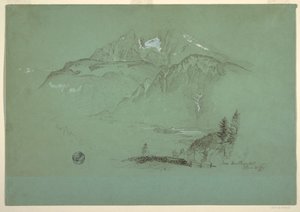 Zeichnung, In der Nähe von Berchtesgaden, Bayern, 30. Juni 1868