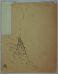 Zeichnung, Niagarafälle: "Teil einer Treppe bei Niagara", Juli 1856 von Frederic Edwin Church