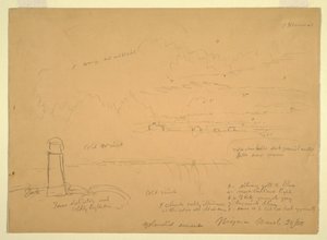 Zeichnung, Niagarafälle, Terrapin Point, 20. März 1856 von Frederic Edwin Church