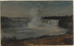 Zeichnung, Niagarafälle im Abendlicht, September 1856 von Frederic Edwin Church