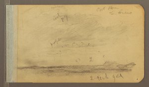 Zeichnung, Orizaba; Rückseite: Bewölkter Himmel, Dach, 1889 von Frederic Edwin Church