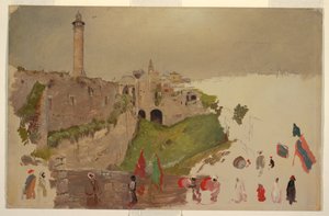Parade beim Betreten der Stadt, Jaffa, Anfang März 1868 von Frederic Edwin Church