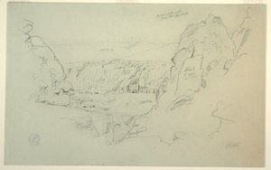 Petra, Jordanien von Westen, zeigt den Palast und die korinthischen Gräber, 26. Februar 1868 von Frederic Edwin Church