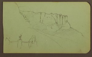 Felswand, Pilaster; Verso: Berglandschaft, Figuren, 1883 von Frederic Edwin Church