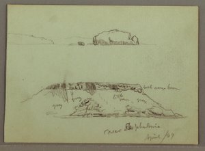 Felsen vor Küstenlinie, Felsklippen an der Küste, April 1869 von Frederic Edwin Church
