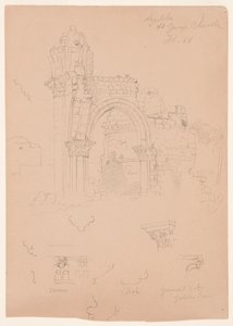 Ruinen der St.-Georgs-Kirche, Lydda [heutiges Lod], 7. Februar 1868 von Frederic Edwin Church