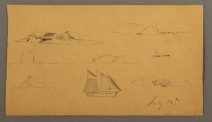 Zeichnung, Skizzen aus Labrador, möglicherweise 14. Juli 1859 von Frederic Edwin Church
