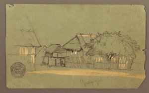 Straße mit Häusern, Guayaquil, Ecuador, Mai 1857 von Frederic Edwin Church