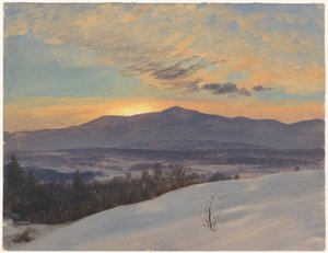 Sonnenuntergang über dem Hudson Valley, Winter von Frederic Edwin Church