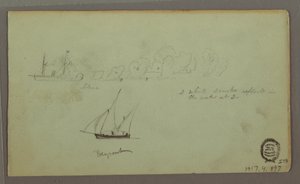 Zwei Studien von Fischern mit Ruten und Fackeln, April 1868