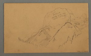 Zeichnung, Bewaldete Gipfel, 27. Juli 1868 von Frederic Edwin Church