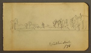 Zeichnung, Bewaldetes Ufer, 1878