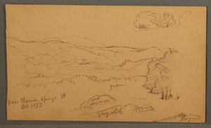 Zeichnung, Bewaldetes Tal, Oktober 1873 von Frederic Edwin Church