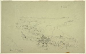 Siloah und Jerusalem, südöstliche Ecke der Mauern vom Ölberg aus gesehen von Frederic Edwin Church