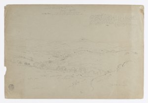 Studie. Landschaft mit Mount Puresé. Skizze. Landschaft.