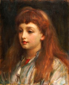 Porträt eines jungen Mädchens, Kopf und Schultern von Frederic Leighton