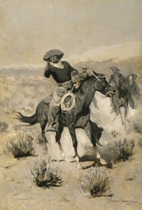 Tage auf der Weide ("Hände hoch!") von Frederic Remington