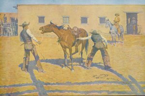 Seine erste Lektion, aus Colliers Weekly, 1903 von Frederic Remington