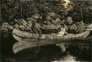 Den verwundeten britischen Offizier paddeln von Frederic Remington