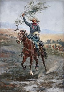 Die Flagge des Waffenstillstands im Indianerkrieg, 1886