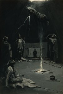 Der Gang des Medizin-Pferdes (Indianischer Feuergott) 1897 von Frederic Remington
