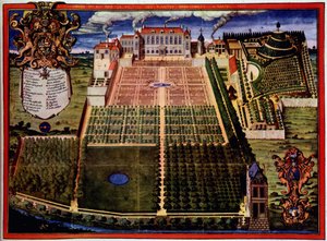 Ansicht des königlichen Gartens (Garten der Pflanzen) - in "Beschreibung des königlichen Gartens der Heilpflanzen" von Scalberge von Frederic Scalberge