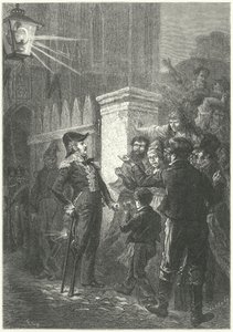 General Daumesnil konfrontiert den Pariser Mob vor dem Château de Vincennes während der Französischen Revolution von 1830 (Stich)