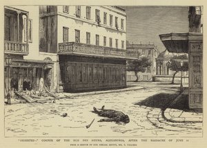 Verlassen, Ecke der Rue des Soeurs, Alexandria, nach dem Massaker vom 11. Juni