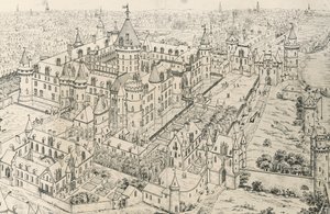Louvre in Paris zur Zeit von Karl V., Zeichnung von Frederic de Clarac, Frankreich