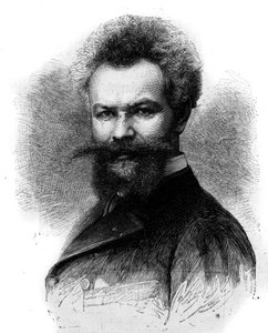 Porträt von Mihály Munkácsy (1844-1900), ungarischer Maler. Gravur in „Le Monde Illustré“ Nr. 1306 vom 8. April 1882. von Frederic de Haenen