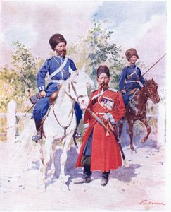 Russische Soldaten um 1900 von Frederic de Haenen