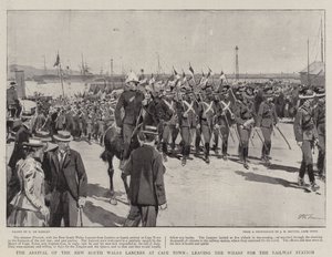 Die Ankunft der New South Wales Lancers in Kapstadt, Verlassen des Kais zum Bahnhof von Frederic de Haenen