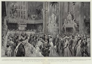 Das Mittagessen in der Guildhall, Ihre Majestäten schreiten die Halle hinauf zum Podium von Frederic de Haenen