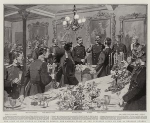 Der Besuch des Prinzen von Wales in Berlin, der Toast des Kaisers beim Mittagessen der 1. Dragonerwache von Frederic de Haenen