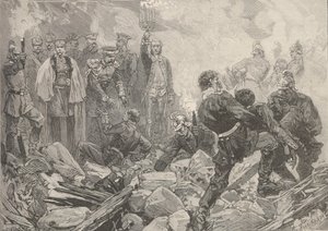 Der Winterpalast nach der Explosion, Abend des 17. Februar 1880