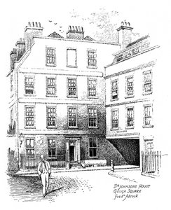 Dr. Johnsons Haus, 17 Gough Square, London, 1912 von Frederick Adcock