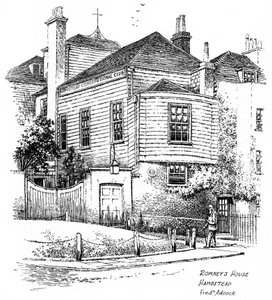 George Romneys Haus, Hampstead, London, 1912 von Frederick Adcock