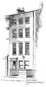 Haus von John Constable, Charlotte Street, Bloomsbury, London von Frederick Adcock