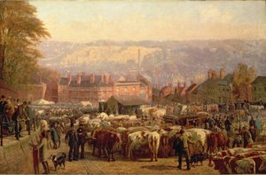 Der Hügel in Norwich am Markttag, 1871