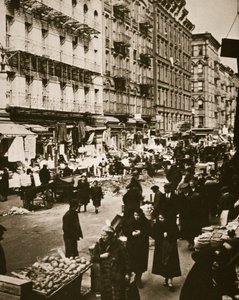 Straßenmarkt in der Orchard Street, Lower East Side, New York, USA, frühe 1930er