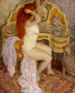 Nackte Frau an ihrem Schminktisch, 1909