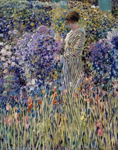 Frau im Garten, ca. 1912, Gemälde von Frederick Carl Frieseke